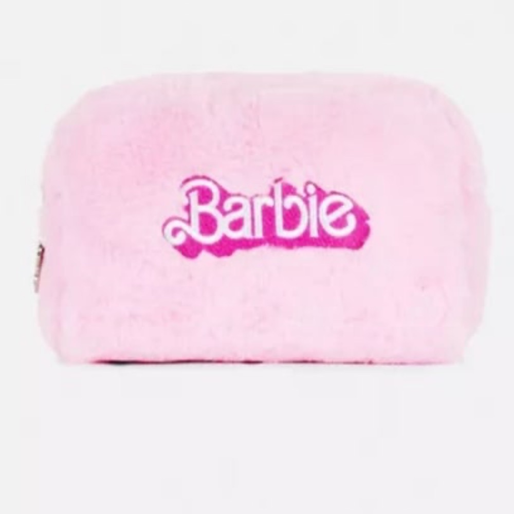 Barbie The Movie Faux Fur Makeup Bag